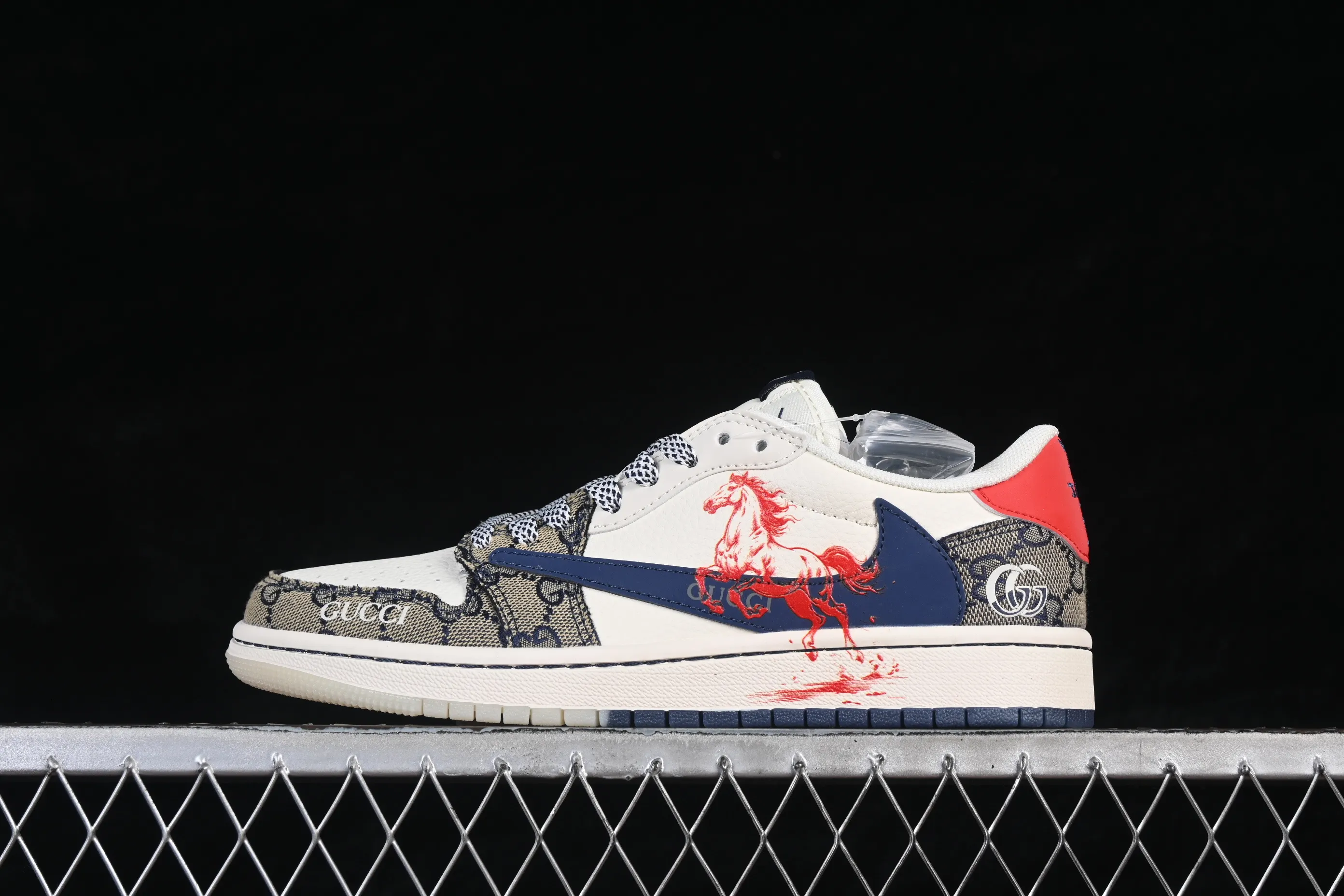 All categories Air Jordan Jordan series basketball shoes Air Jordan 1 Low High-end customized low-top sneakers Air Jordan 1 Low AJ1 Joe 1 Year of the Horse joint high-end customized low-top retro basketball shoes FF2026-118